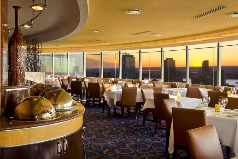 Marriott Marquis restaurant newyork cruise port hotels